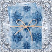 Ice Blue Fairytale Winter Snowflakes Decoupage  Inpakpapier Vel