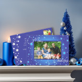 Ice Blue Familie Foto Kerstmis Groet Feestdagenkaart