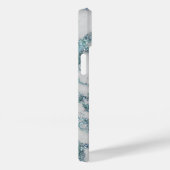 Ice Blue Faux Marble Glitter Monogram Case-Mate iPhone Case (Achterkant / Rechts)