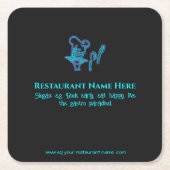 Ice blue fine dining restaurant logo kartonnen onderzetters (Voorkant)