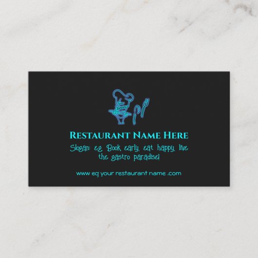 Ice blue fine dining restaurant logo visitekaartje (Voorkant)