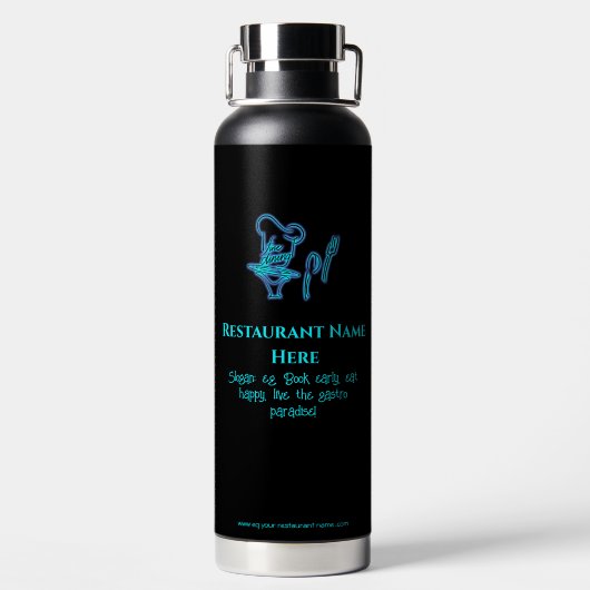 Ice blue fine dining restaurant logo waterfles (Achterkant)