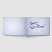 Ice Blue Floral Damask Wedding Guest Book Gastenboek (Volledig)