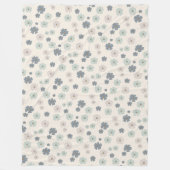 Ice Blue Flower - modern patroon Fleece Deken (Voorkant)