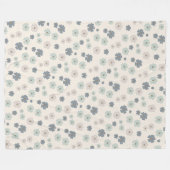 Ice Blue Flower - modern patroon Fleece Deken (Voorkant (Horizontaal))
