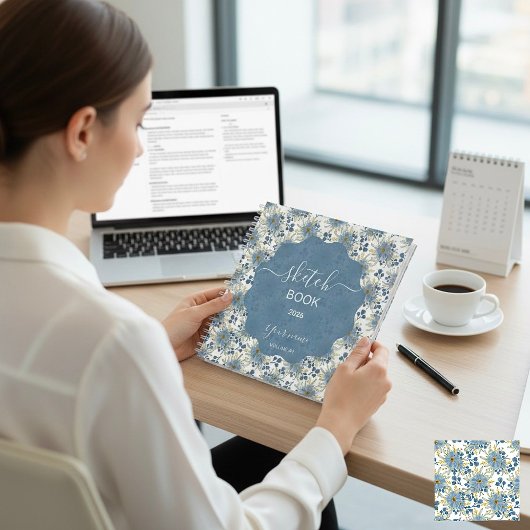 Ice Blue Flowers Notitieboek