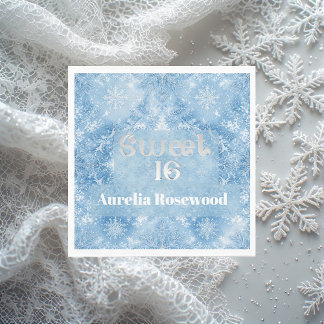 Ice Blue Frost Fairytale Winter Snow Sweet 16 Chic Servet