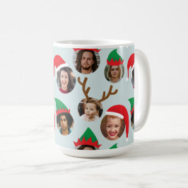 Ice Blue Gekke Christmas Pet Six Photo Collage Koffiemok