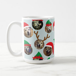 Ice Blue Gekke Kerst Pet Hond Fotocollage Koffiemok