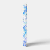 Ice Blue Geometric Grid Pattern Monogram Case-Mate iPhone Case (Achterkant / Rechts)