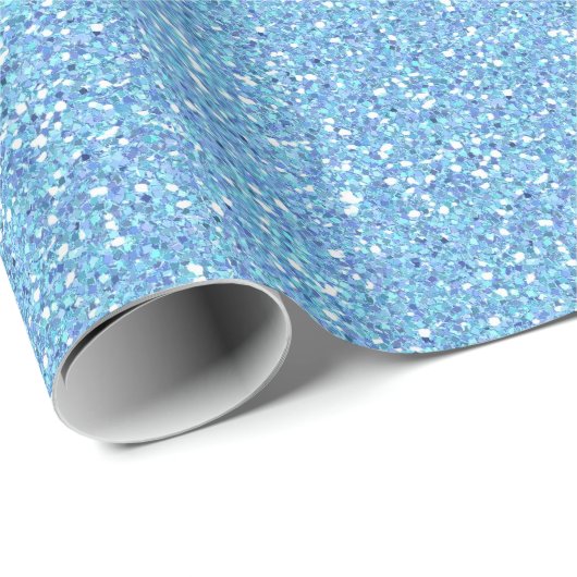 Ice Blue Glitter Cadeaupapier (Rol Hoek)