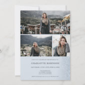 Ice blue glitter ombre script 4 foto's Sweet 16 Kaart (Achterkant)