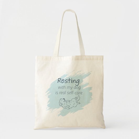 Ice Blue Golden Retriever – Resting with My Dog Tote Bag (Voorkant)