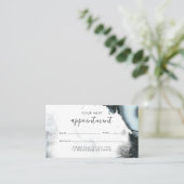 Ice Blue Grey Black Marmer Achtergrond Afsprakenkaartje (Staand voorkant)