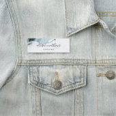 Ice Blue Grey Black Marmer Achtergrond Naamplaatje (In situ)