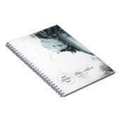 Ice Blue Grey Black Marmer Achtergrond Notitieboek (Rechterzijde)