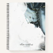 Ice Blue Grey Black Marmer Achtergrond Notitieboek (Voorkant)