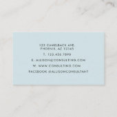 Ice Blue Grey Black Marmer Achtergrond Visitekaartje (Achterkant)