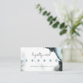 Ice Blue Grijs Zwart Marmeren Achtergrond 6 Punch Klantenkaartje (Staand voorkant)