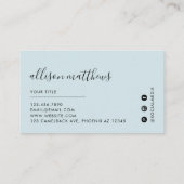 Ice Blue Grijs Zwart Marmeren Achtergrond 6 Punch Klantenkaartje (Achterkant)