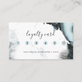 Ice Blue Grijs Zwart Marmeren Achtergrond 6 Punch Klantenkaartje