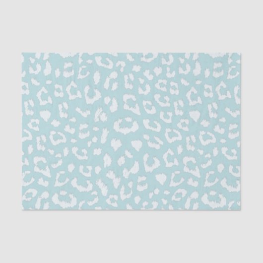 Ice Blue Grote luipaardprint Tissuepapier (Voorkant)