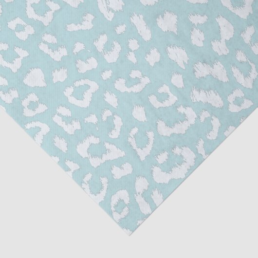 Ice Blue Grote luipaardprint Tissuepapier (Detail)