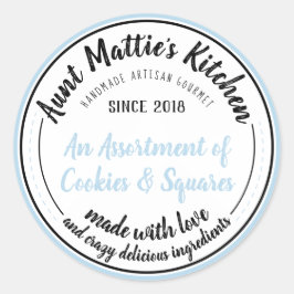 Ice Blue Handmade Gourmet Food Label