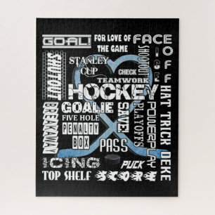 Ice Blue Heart Hockey Words White Logo Legpuzzel