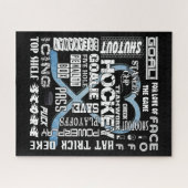 Ice Blue Heart Hockey Words White Logo Legpuzzel (Horizontaal)