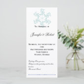 Ice Blue Heart Snowflake Wedding Programma Programmakaart (Staand voorkant)