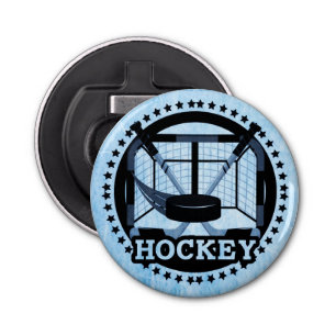 Ice Blue Hockey Button Flesopener