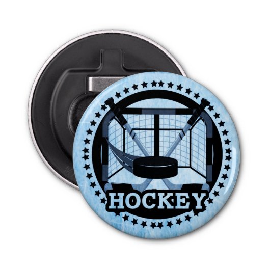 Ice Blue Hockey Button Flesopener (Voorkant)