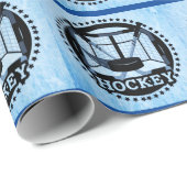 Ice Blue Hockey Cadeaupapier (Rol Hoek)