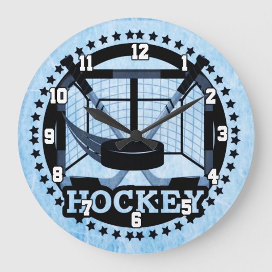 Ice Blue Hockey Grote Klok (Voorkant)