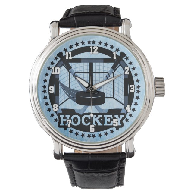 Ice Blue Hockey Horloge (Voorkant)
