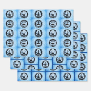 Ice Blue Hockey Inpakpapier Vel
