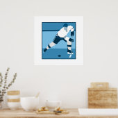 Ice Blue Hockey Logo Poster (Keuken)