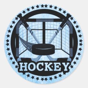 Ice Blue Hockey Ronde Sticker