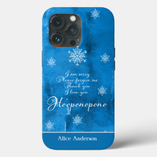 Ice Blue Ho'oponopono en sneeuwvlok op maat Case-Mate iPhone Case