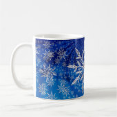 Ice Blue Kerstster Snowflake Koffiemok (Links)