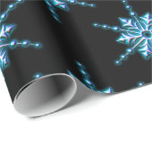Ice Blue kerstster voor zwarte kerst Cadeaupapier (Rol Hoek)