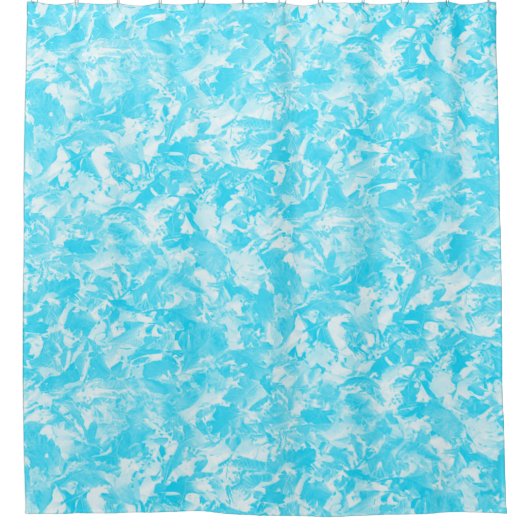 Ice Blue Leaves Douchegordijn (Voorkant)
