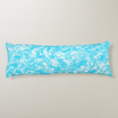 Ice Blue Leaves Lichaamskussen (Achterkant)