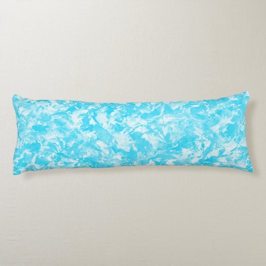 Ice Blue Leaves Lichaamskussen (Achterkant)