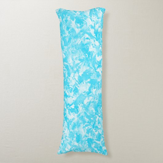 Ice Blue Leaves Lichaamskussen (Voorkant Verticaal)