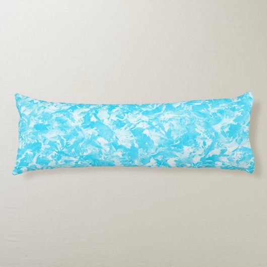 Ice Blue Leaves Lichaamskussen (Voorkant)