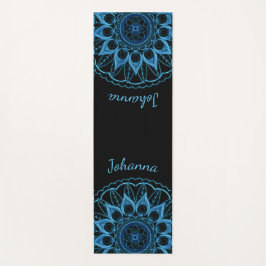 Ice Blue Mandala Flower Yoga Mat