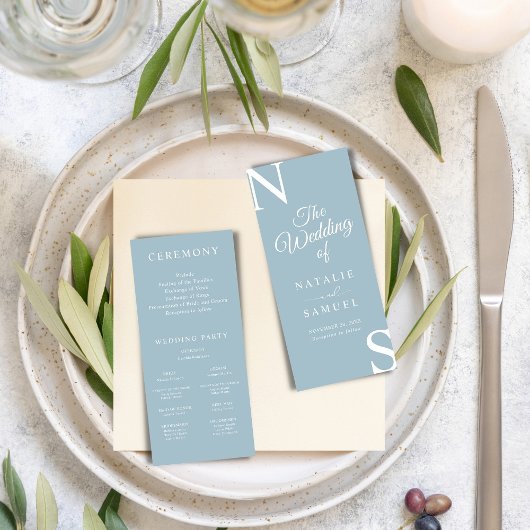 Ice Blue minimalistische vet Initialen bruiloft pr