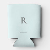 Ice Blue Monogram en Paar Namen Bruiloft Blikjeskoeler (Achterkant)